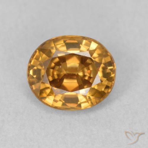 1.01ct Natürlicher gold-braun Zirkon, Oval, VVS