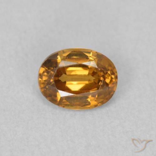 0.61ct Natürlicher gold-braun Zirkon, Oval, VVS