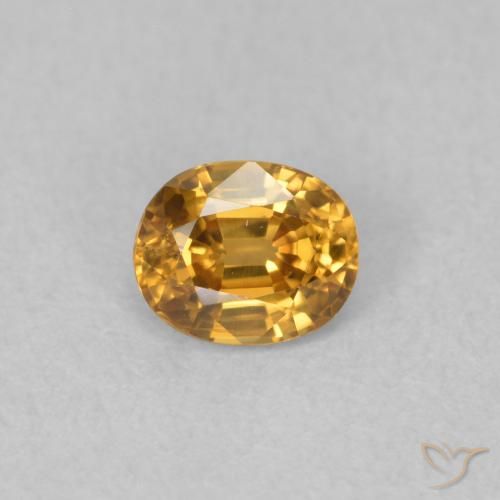 0.66ct Natürlicher gold-braun Zirkon, Oval, VVS