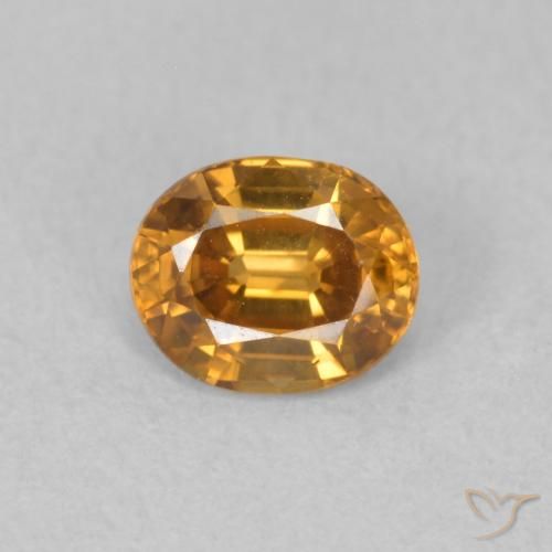 0.96ct Natürlicher gold-braun Zirkon, Oval, VVS