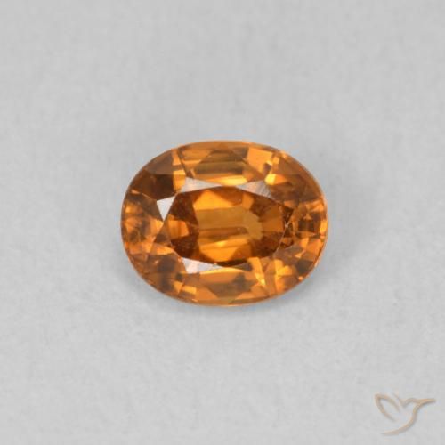 0.65ct Natürlicher Mittelorange Zirkon, Oval, VVS