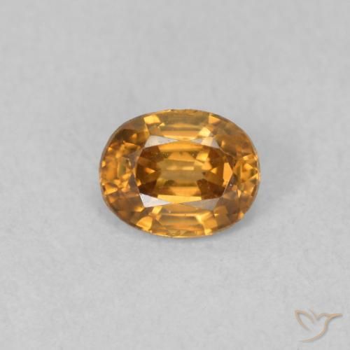 0.66ct Natürlicher tieforange Zirkon, Oval, VVS