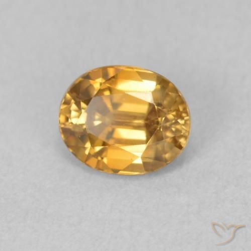 9,17 ctw natürlicher Mittleres Gold Zirkon, Oval, VVS