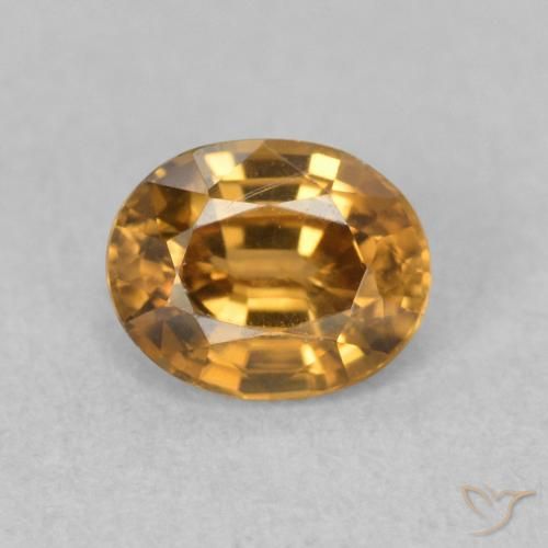0.97ct Natürlicher gold-braun Zirkon, Oval, VS