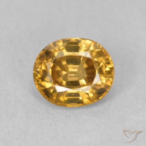 1.11ct Natürlicher Golden Zirkon, Oval, VVS-VS