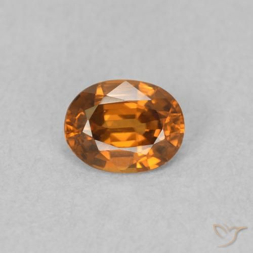 0.59ct Natürlicher Feuerorange Zirkon, Oval, VVS-VS, Photo A