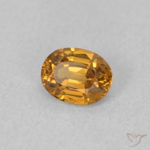 9,17 ctw natürlicher Rostorange Zirkon, Oval, VVS