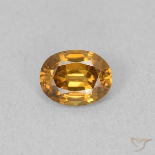 0.58ct Natürlicher Mittelorange Zirkon, Oval, VVS-VS