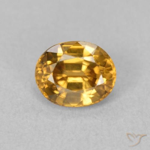 1.01ct Natürlicher gold-braun Zirkon, Oval, VVS-VS