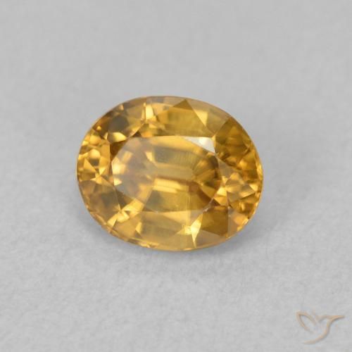 9,17 ctw natürlicher gold-braun Zirkon, Oval, VVS-VS