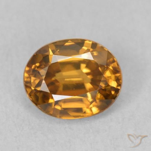 1.09ct Natürlicher gold-braun Zirkon, Oval, VVS, Photo A