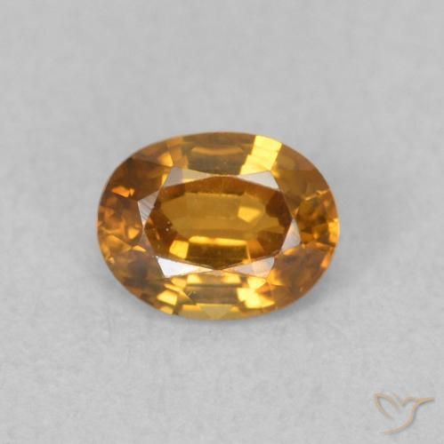 0.59ct Natürlicher gold-braun Zirkon, Oval, VVS, Photo A