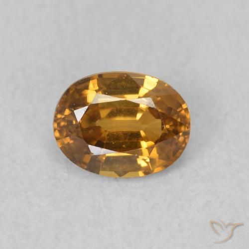 0.60ct Natürlicher gold-braun Zirkon, Oval, VVS