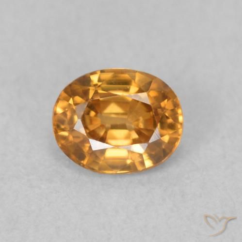 0.62ct Natürlicher tieforange Zirkon, Oval, VVS