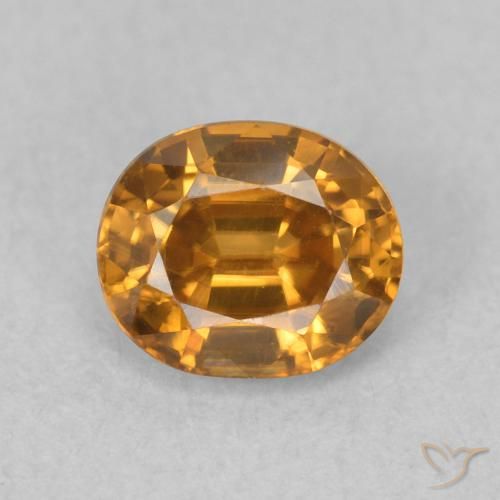 0.96ct Natürlicher orange-braun Zirkon, Oval, VVS