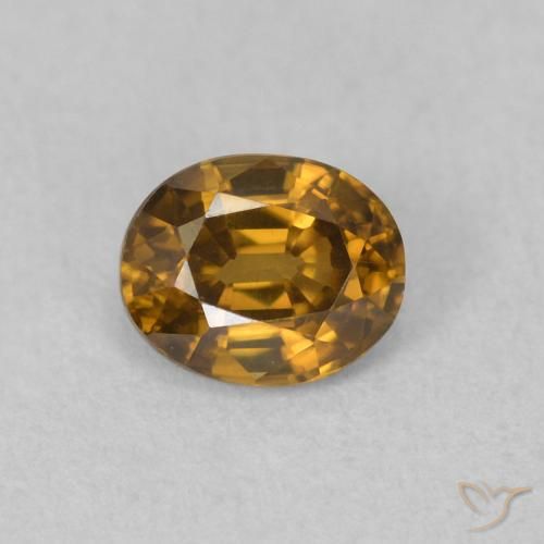 0.62ct Natürlicher gold-braun Zirkon, Oval, VVS