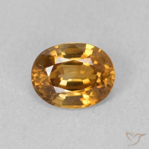 0.62ct Natürlicher gold-braun Zirkon, Oval, VVS