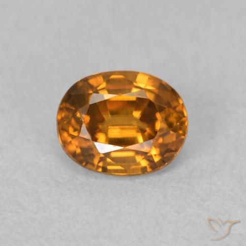 0.64ct Natürlicher orange-braun Zirkon, Oval, VVS