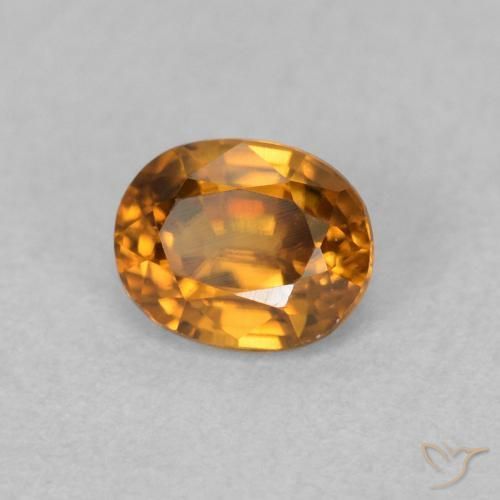 9,17 ctw natürlicher orange-braun Zirkon, Oval, VVS