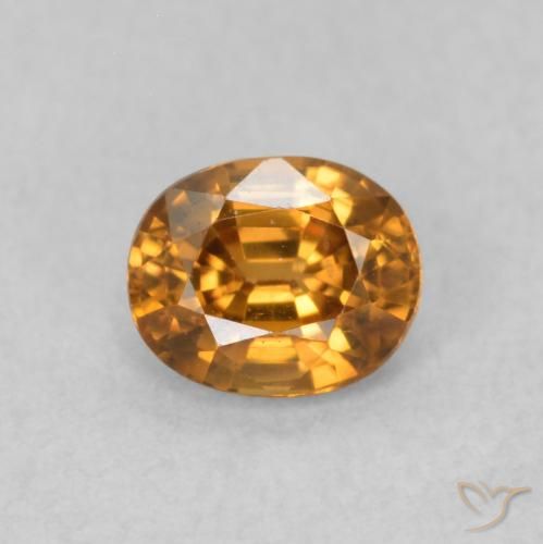 0.67ct Natürlicher orange-braun Zirkon, Oval, VS
