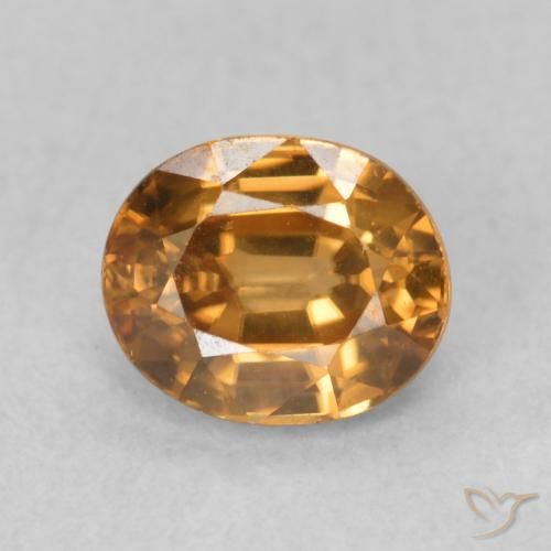 1.02ct Natürlicher orange-braun Zirkon, Oval, VVS-VS