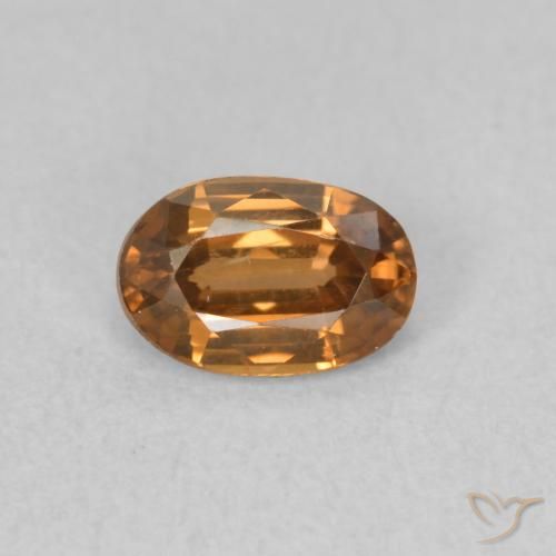 0.75ct Natürlicher Mittelorange Zirkon, Oval, VVS-VS
