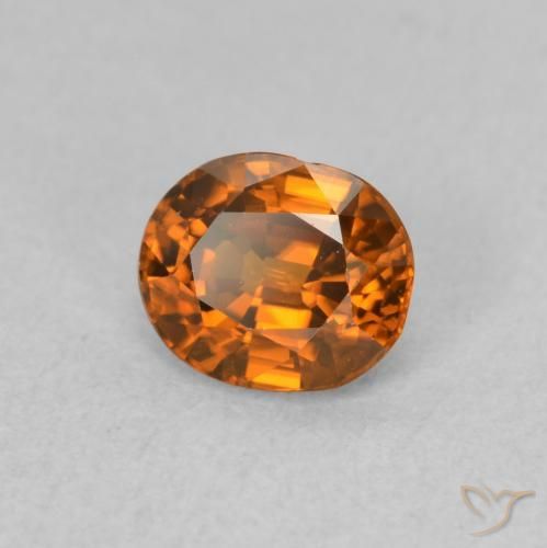 9,17 ctw natürlicher Medium Dark-Orange Zirkon, Oval, VVS-VS