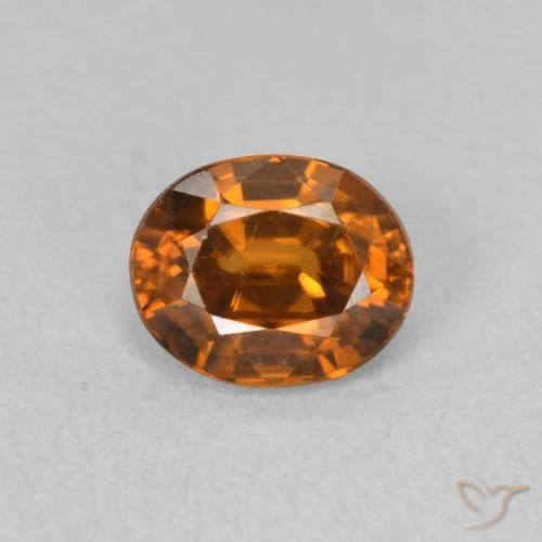1.07ct Natürlicher Medium Dark-Orange Zirkon, Oval, VVS