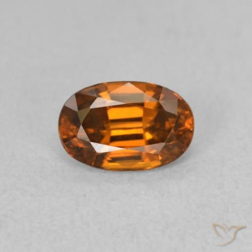 0.80ct Natürlicher Mittelorange Zirkon, Oval, VVS