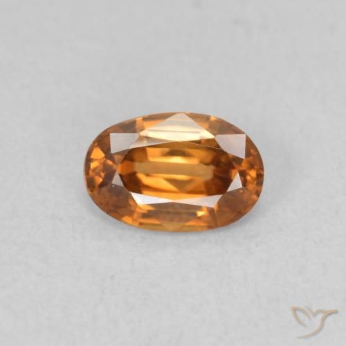 0.64ct Natürlicher orange-braun Zirkon, Oval, VVS