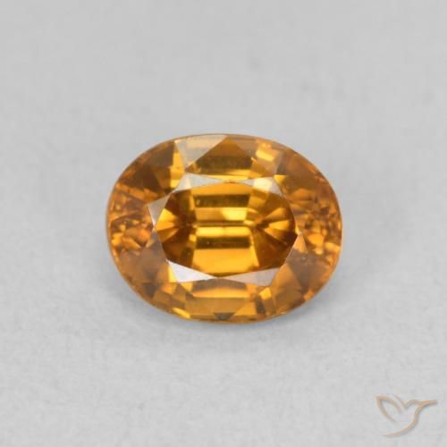1.07ct Natürlicher Mittelorange Zirkon, Oval, VVS