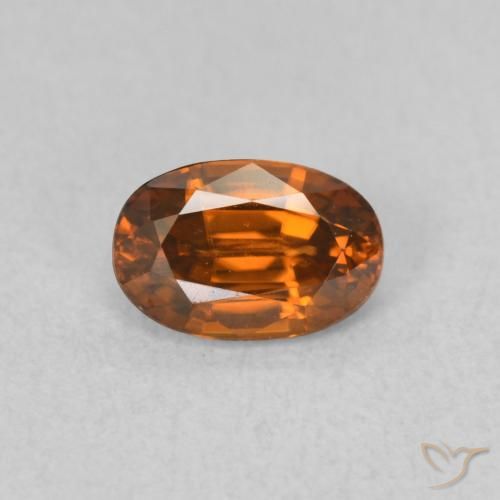 0.82ct Natürlicher Medium Dark-Orange Zirkon, Oval, VVS