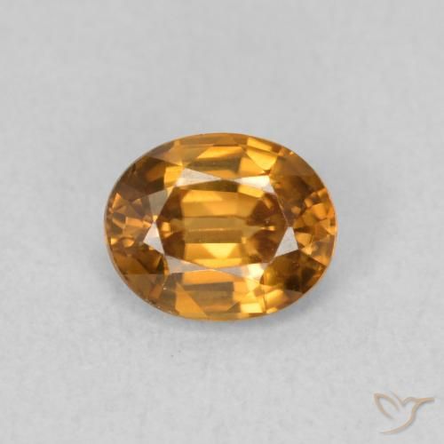 0.94ct Natürlicher Mittelorange Zirkon, Oval, VVS