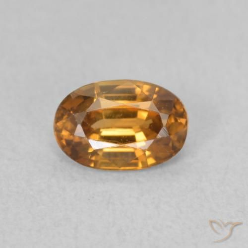 0.80ct Natürlicher Mittelorange Zirkon, Oval, VVS