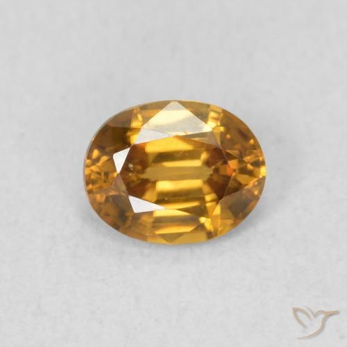 0.58ct Natürlicher gold-braun Zirkon, Oval, VVS