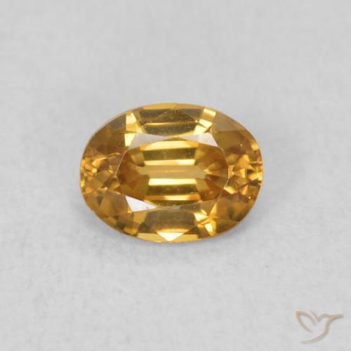 0.57ct Natürlicher gold-braun Zirkon, Oval, VVS