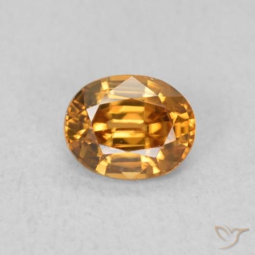 0.62ct Natürlicher Mittelorange Zirkon, Oval, VVS