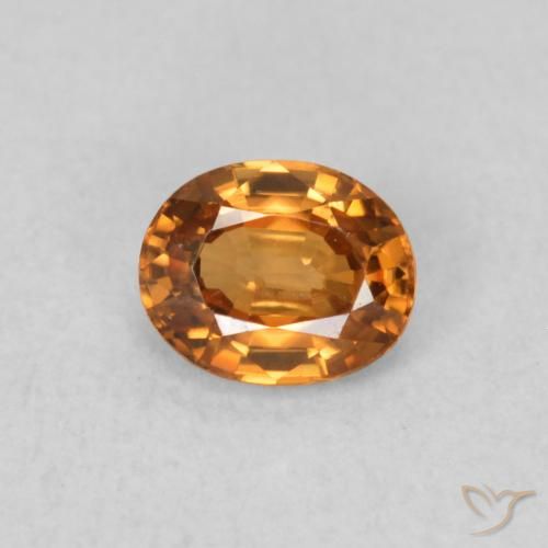 0.61ct Natürlicher Mittelorange Zirkon, Oval, VVS