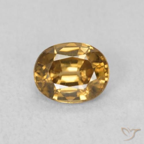 0.64ct Natürlicher gold-braun Zirkon, Oval, VVS