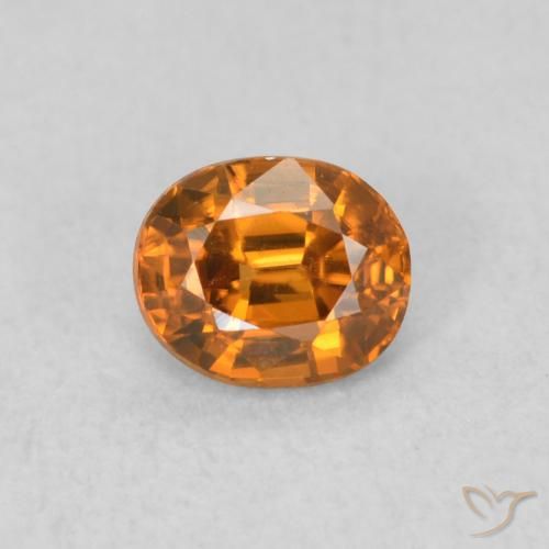 0.64ct Natürlicher Mittelorange Zirkon, Oval, VVS