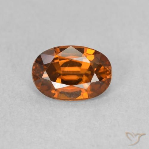 0.80ct Natürlicher Mittelorange Zirkon, Oval, VVS