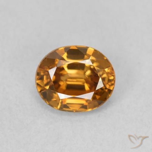 1.02ct Natürlicher Mittelorange Zirkon, Oval, VVS
