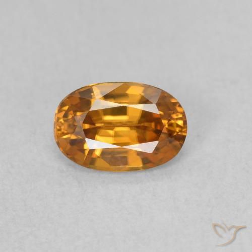 0.74ct Natürlicher Mittelorange Zirkon, Oval, VVS