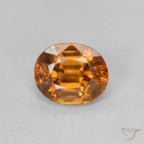 1.10ct Natürlicher Mittelorange Zirkon, Oval, VVS
