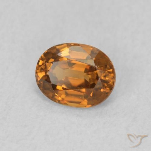 9,17 ctw natürlicher orange-braun Zirkon, Oval, VVS-VS