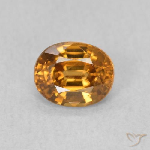 0.66ct Natürlicher gold-braun Zirkon, Oval, VVS-VS
