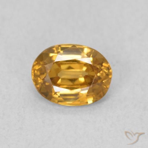 0.57ct Natürlicher Gold-Orange Zirkon, Oval, VVS-VS
