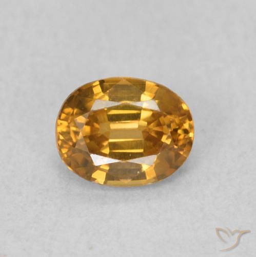 0.63ct Natürlicher gold-braun Zirkon, Oval, VVS