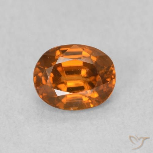 0.68ct Natürlicher Mittelorange Zirkon, Oval, VVS
