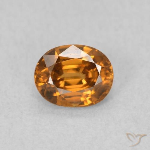 0.60ct Natürlicher gold-braun Zirkon, Oval, VVS